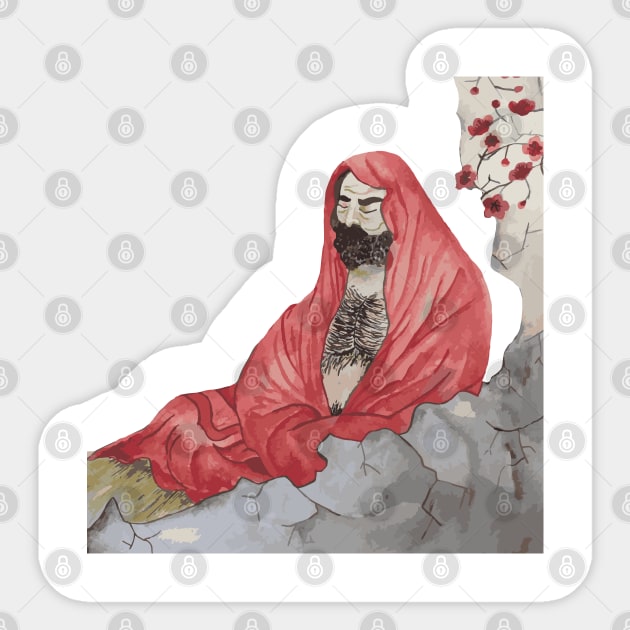 Bodhidharma Zen Buddhist Sticker by bellafrancesca